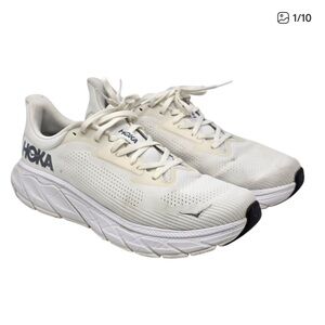 Hoka Men's Arahi 7 Running Shoes White Road Comfort Stability Size 11D Cushioned